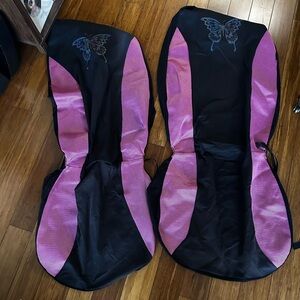 Bundle 2 Black and Pink Butterfly Car Seat Covers